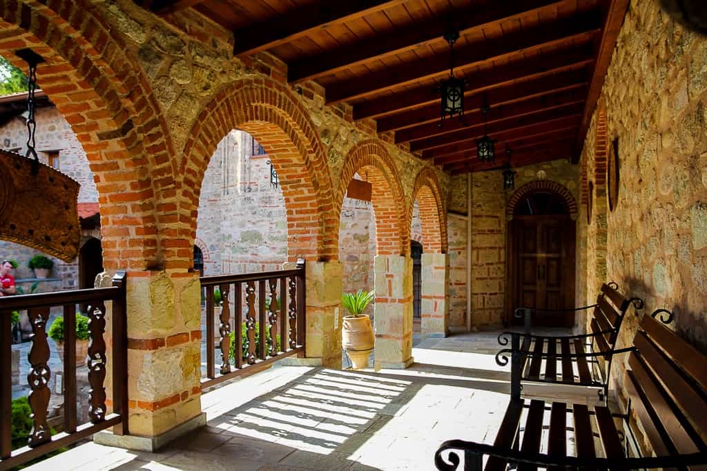 The beautiful interior architecture of the Great Meteoron Monastery
