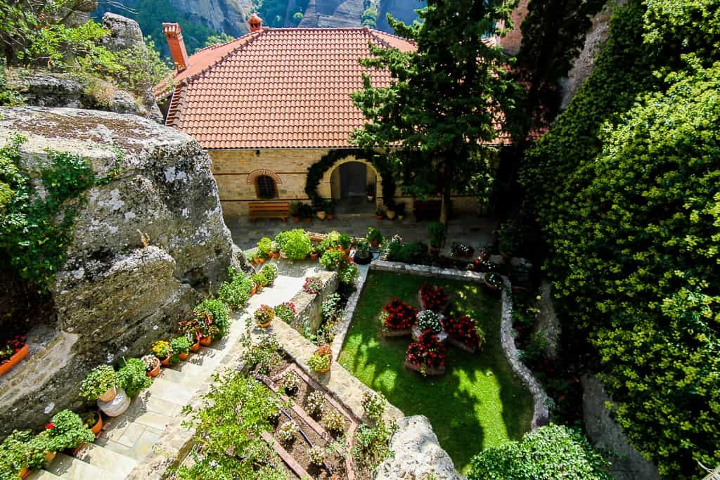 The garden at the Holy Monastery of Rousanou The garden at the Holy Monastery of Rousanou