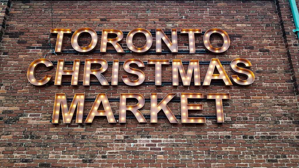 Entrance sign to the Toronto Christmas Market