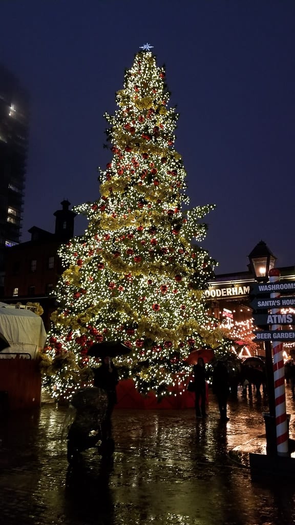 The giant tree at the Toronto Christmas Market