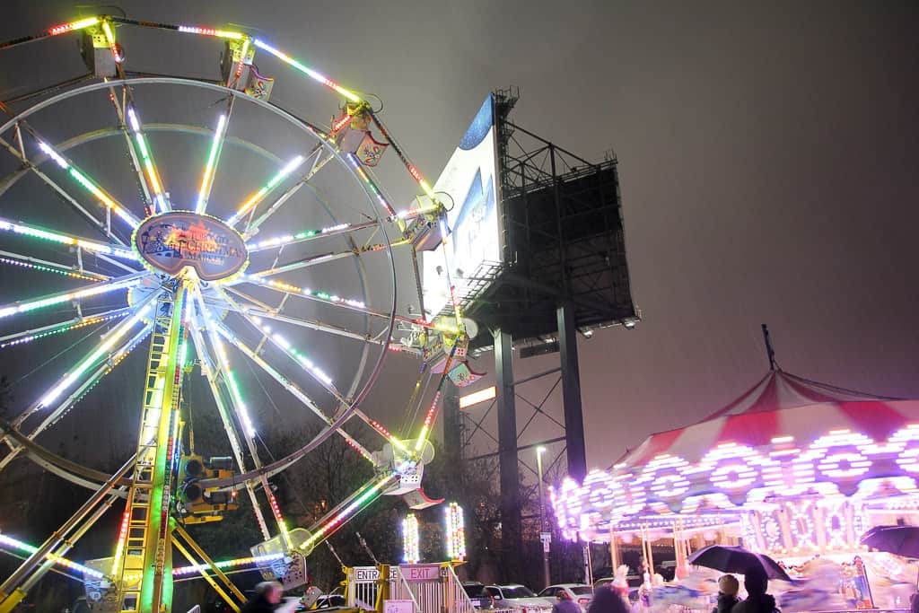 Roller coasters at the Toronto Christmas Market