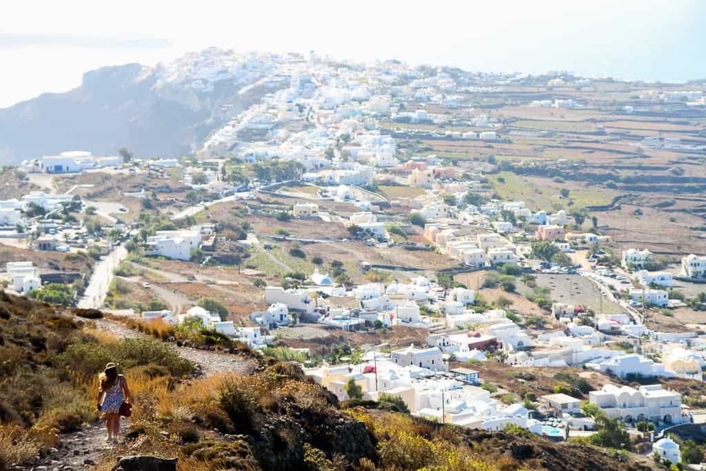 Views from the hike between Thira and Oia which is one of the things to do in Santorini Views from the hike between Thira and Oia which is one of the things to do in Santorini