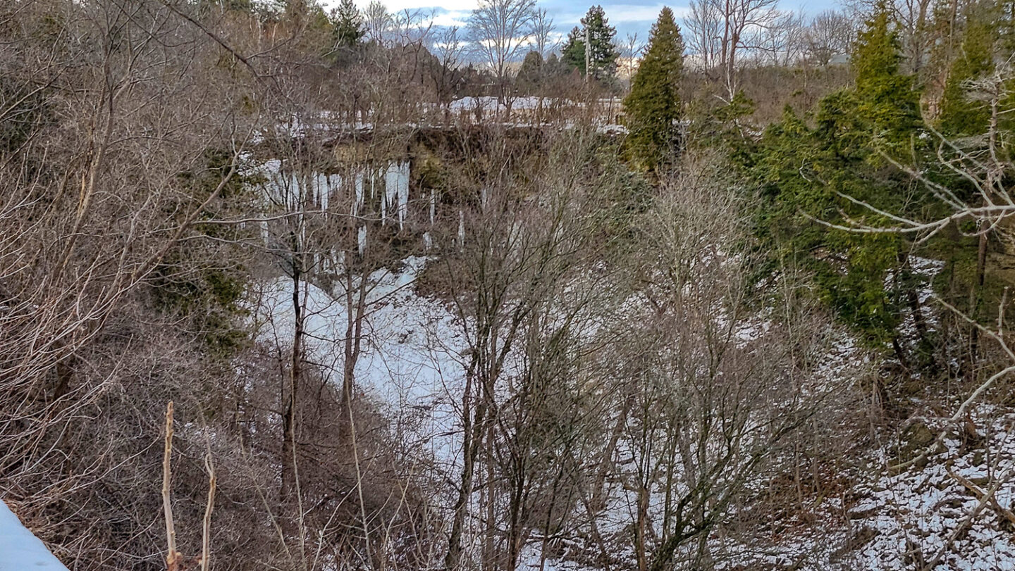 Hamilton waterfalls in winter