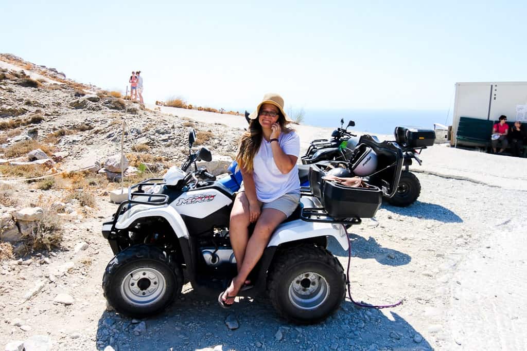 exploring on an atv is one of the things to do in santorini