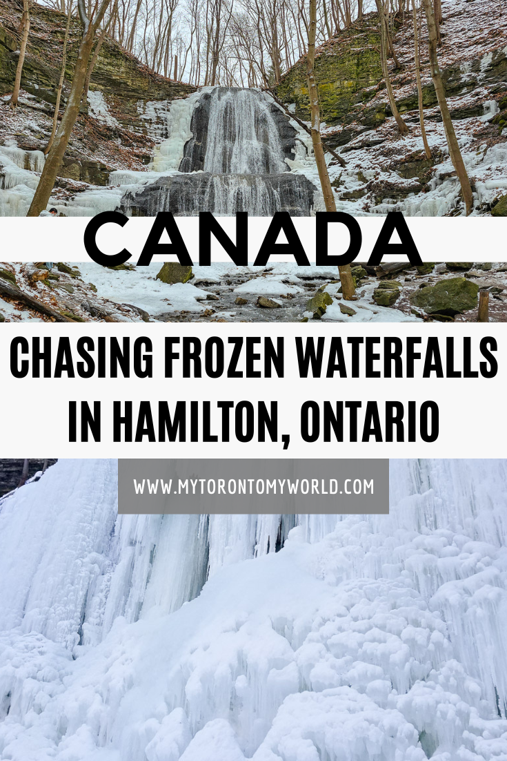 A guide to exploring 8 frozen waterfalls in the waterfall capital: Hamilton, Ontario, Canada. 