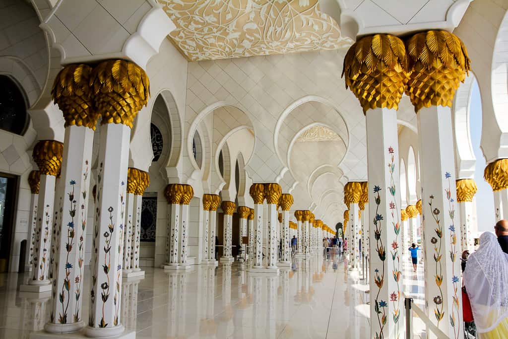 Some of the 1096 columns in the arcade surrounding the mosque