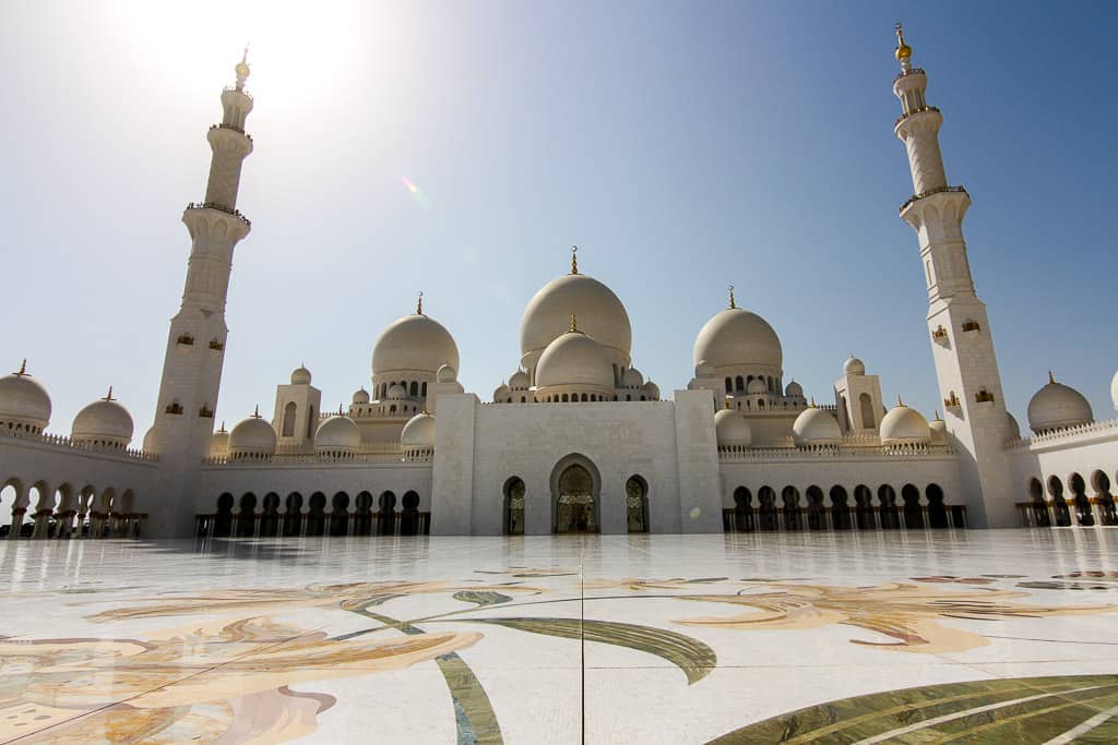 Wide angle lens of the courtyard at the Great Mosque