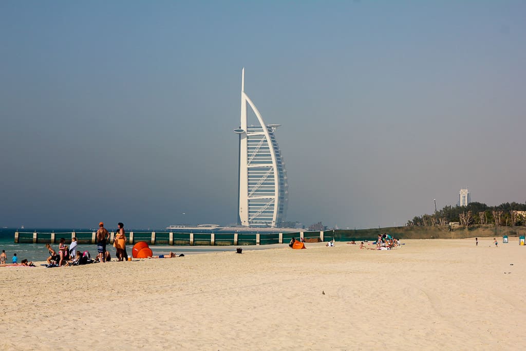 Visiting Al Sufouh Beach + Burj Al Arab is one of the things to do in Dubai in two days