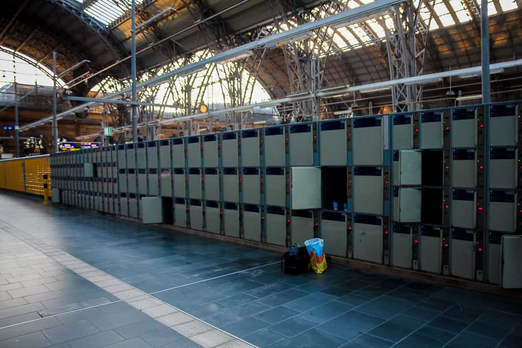 Train station lockers in Frankfurt