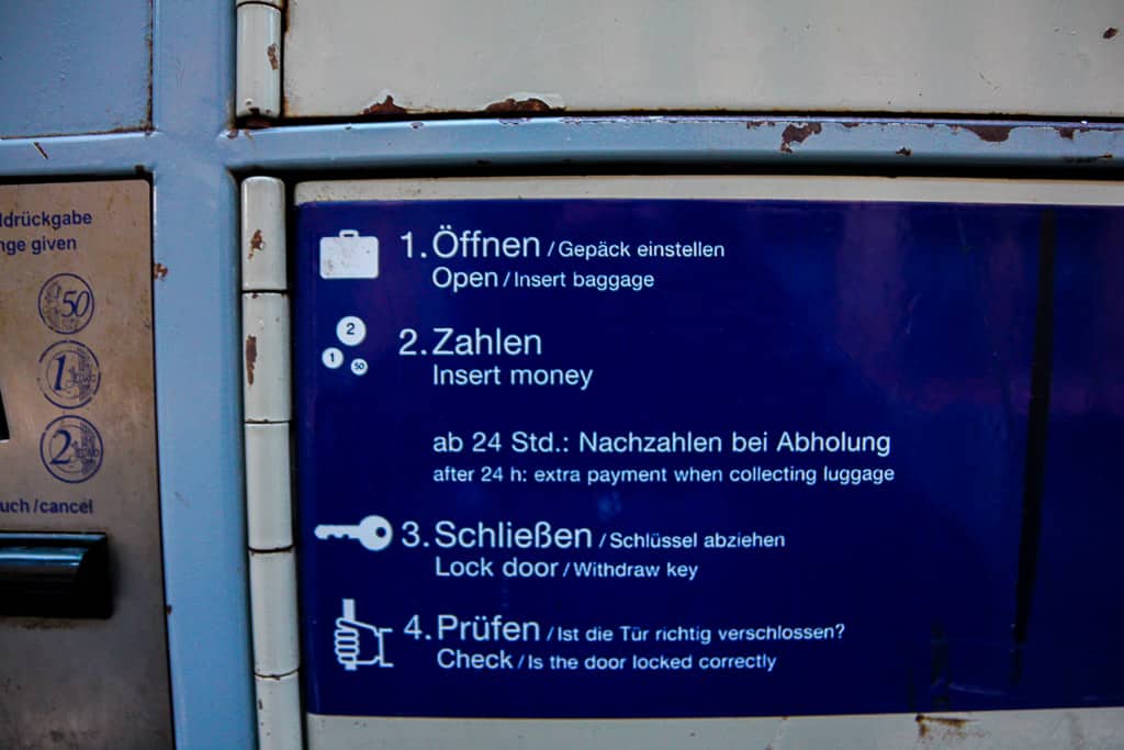 Train station lockers in Frankfurt