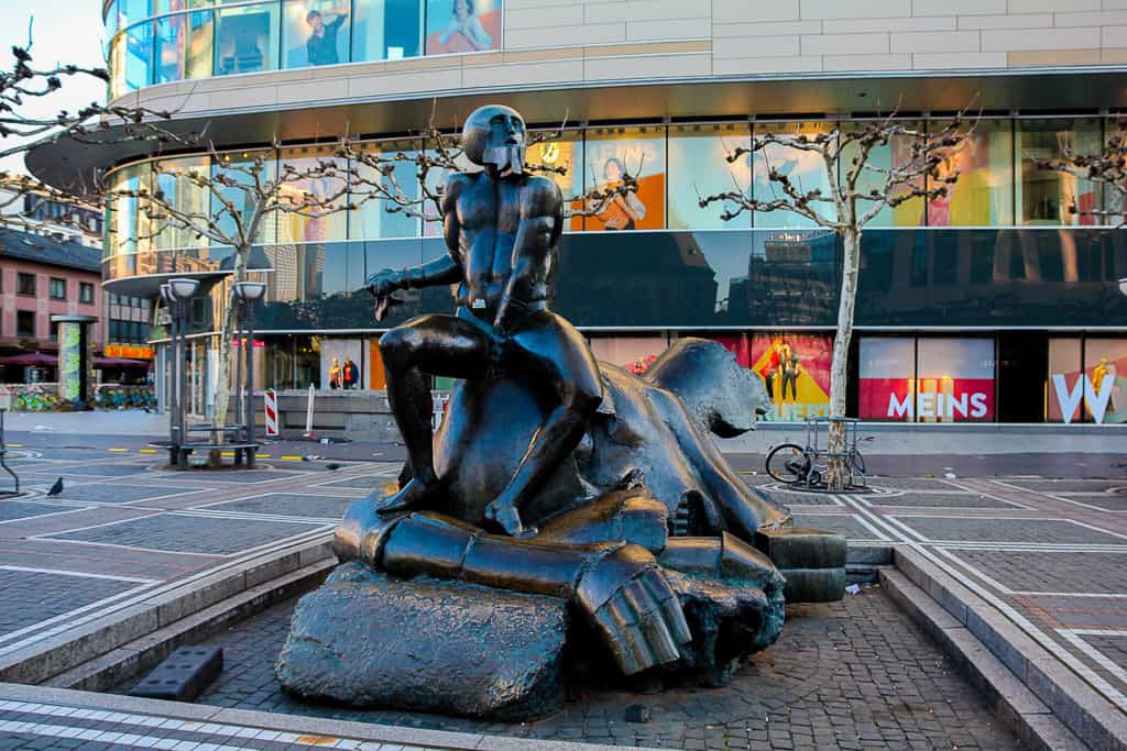 David and Goliath Statue that was built in 1983 by Richard Heb