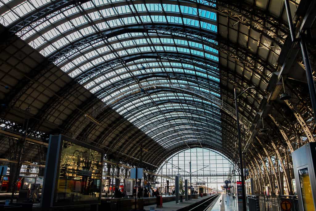 One of the tracks at Hauptbahnhof (the main station in Frankfurt)