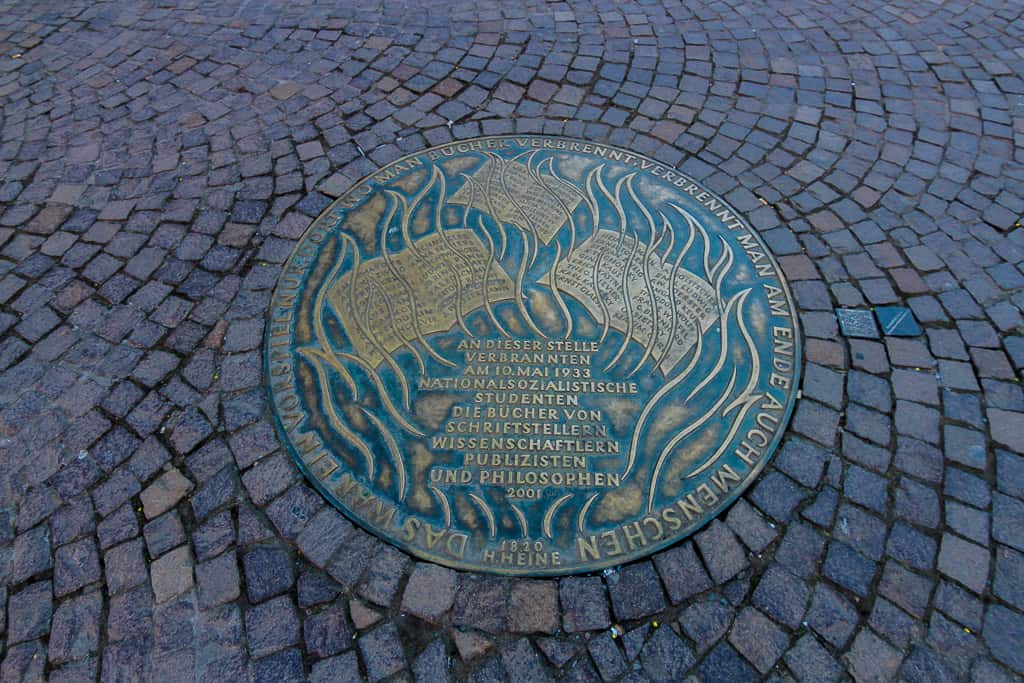 The book burning memorial in Römerberg plaza The book burning memorial in Römerberg plaza