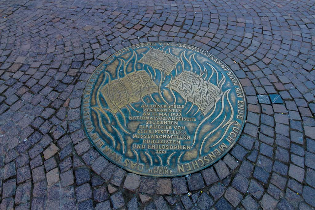 The book burning memorial in Römerberg plaza