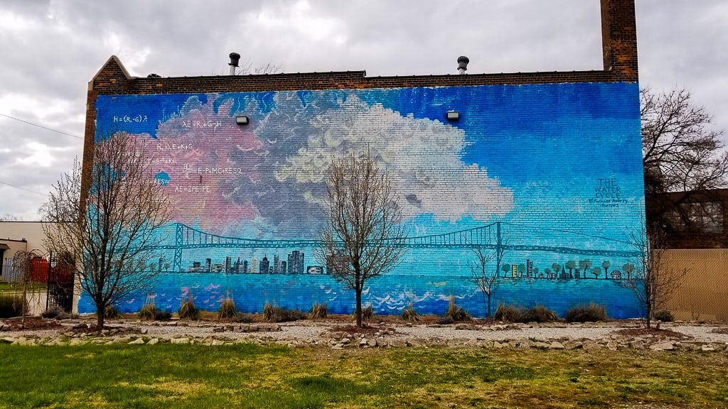 Stunningly large mural on the side of an abandoned building in Detroit