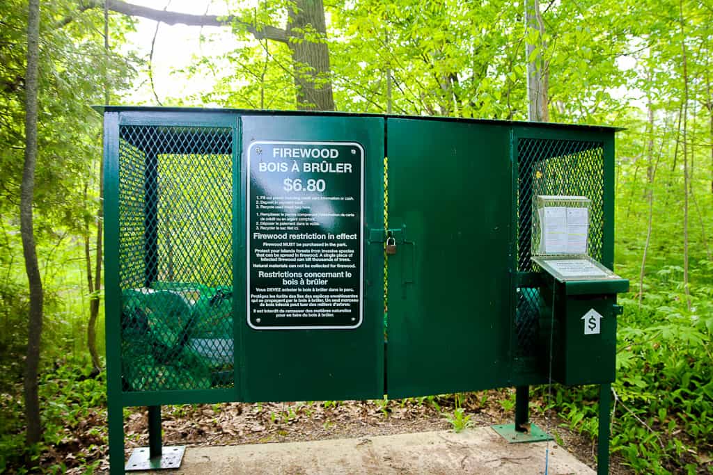 The dispenser to purchase firewood