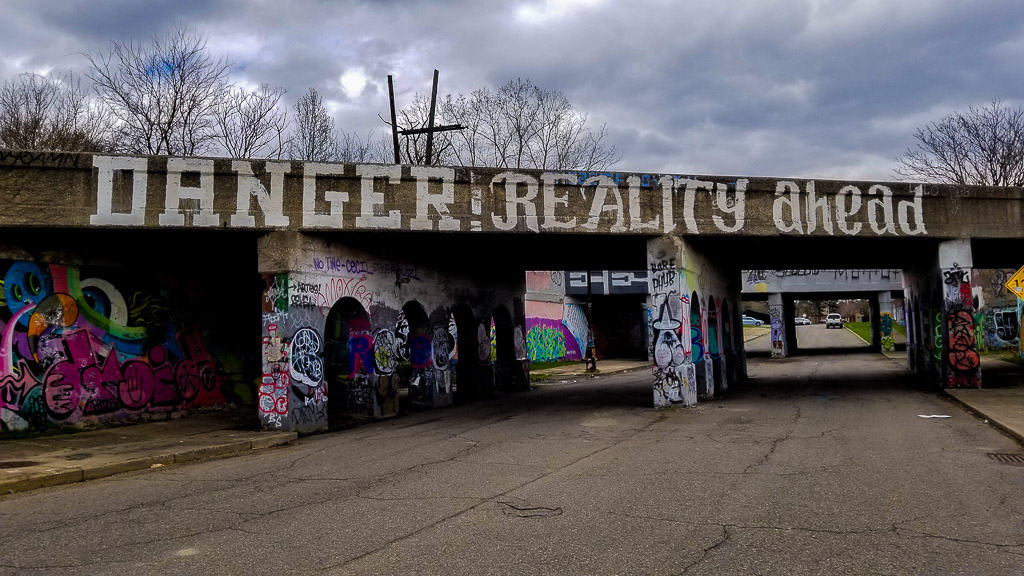 Underpass with street art right next to Lincoln Street Art Park