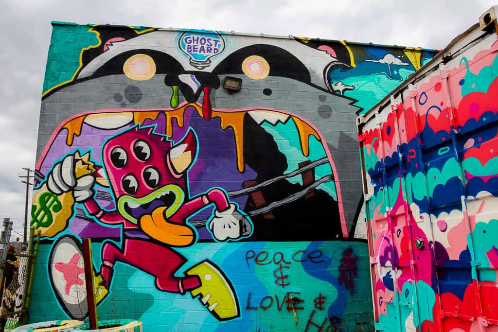 Street art in Lincoln Street Art Park in Detroit Street art in Lincoln Street Art Park in Detroit