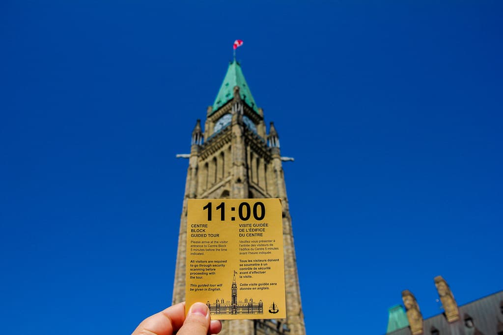 The ticket you're handed that guarantees your entry to the Parliament of Canada Tour!