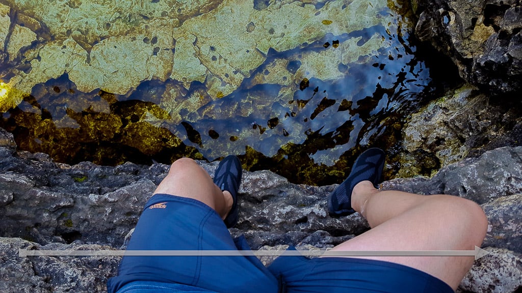 Climbing down Tobermory Grotto