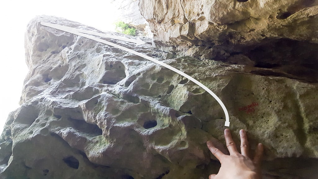 Climbing down the Tobermory Grotto