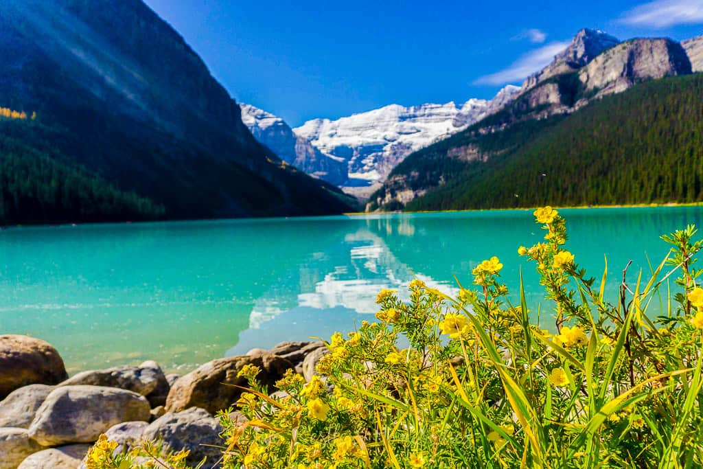 Lake Louise in Banff National Park in Alberta is one of the most beautiful places in Canada