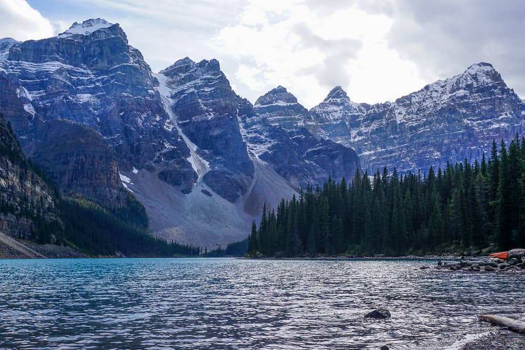 Moraine Lake in Banff National Park in Alberta is one of the most beautiful places in Canada