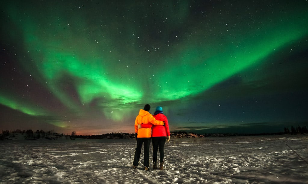 The Northern Lights in Yellowknife, Northwest Territories is one of the most beautiful places in Canada