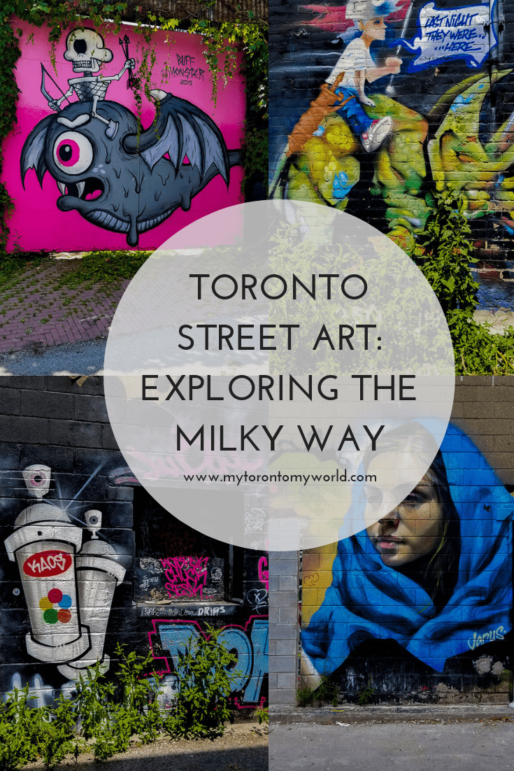 Exploring the street art on the Milky Way Laneway in Toronto, Canada