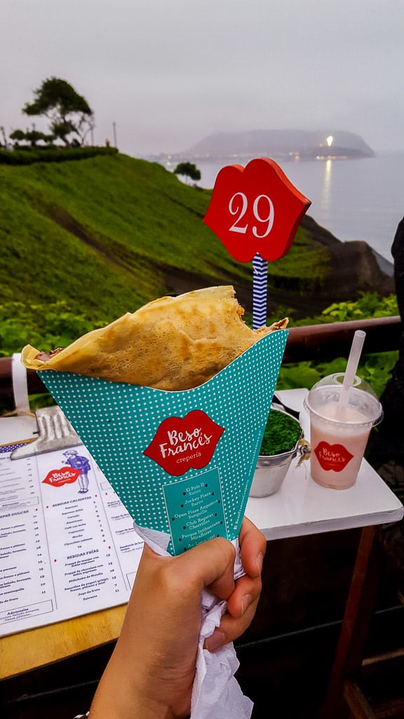 Eating a crepe at Beso Frances is one of the things to do in Miraflores Eating a crepe at Beso Frances is one of the things to do in Miraflores