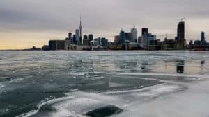 Exploring frozen Lake Ontario is one of the things to do in Toronto this winter