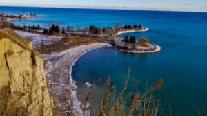 Hiking Scarborough Bluffs is one of the things to do in Toronto this winter