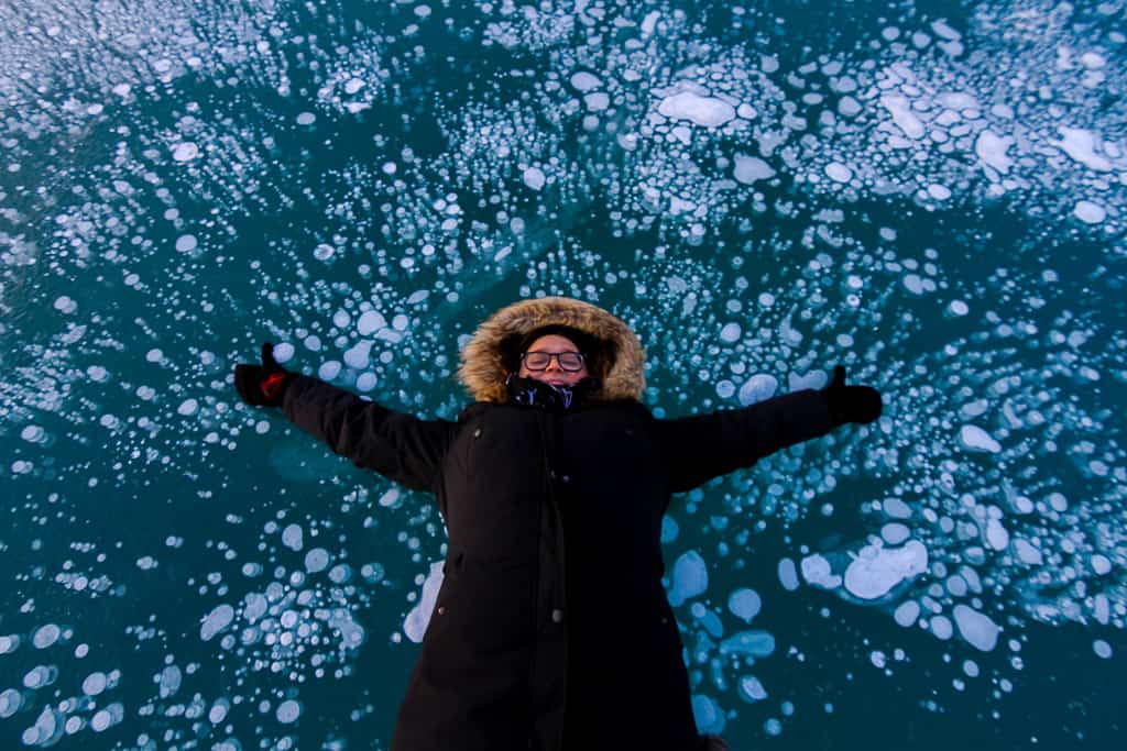 A photo shoot at Abraham Lake in Alberta, Canada was one of the top travel moments of 2018