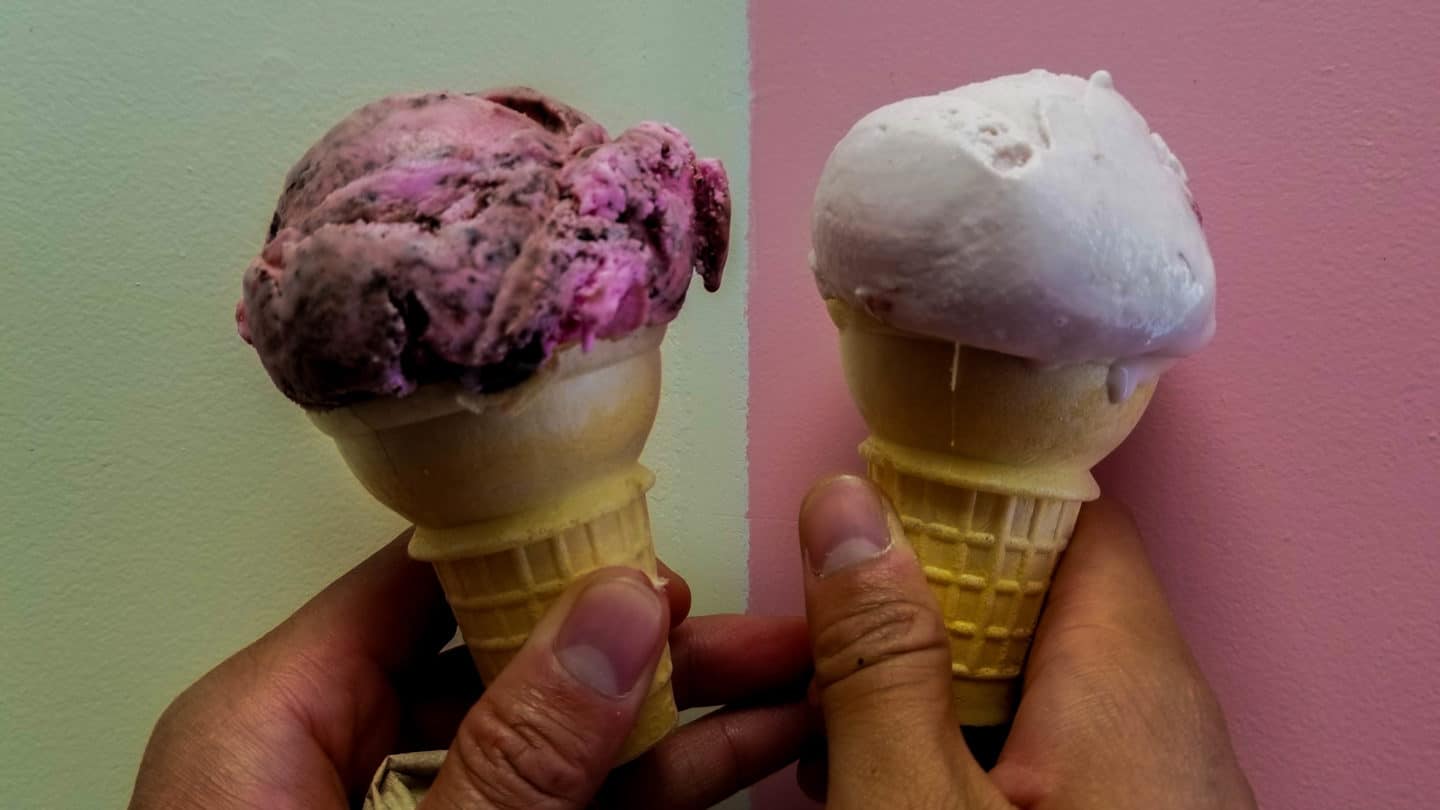 Eating ice cream is one of the things to do in Tobermory Eating ice cream is one of the things to do in Tobermory