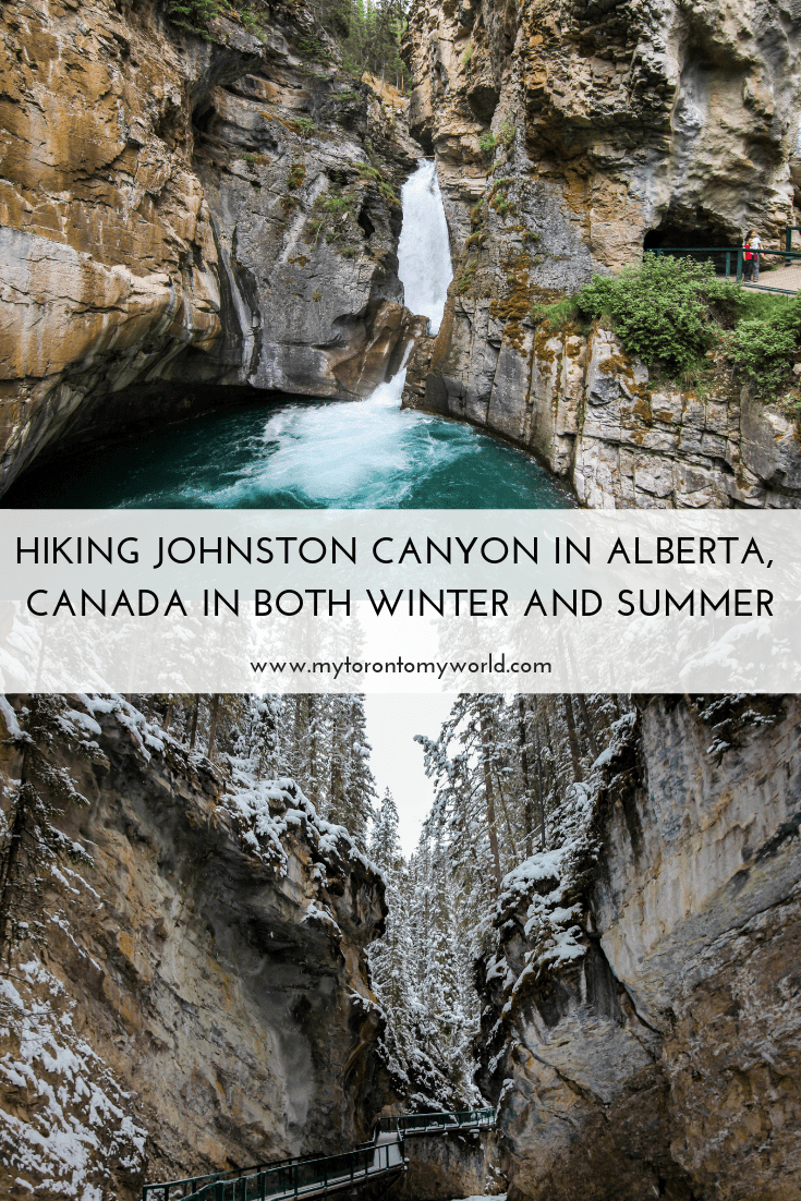 Hiking Johnston Canyon in Banff National Park in Alberta, Canada