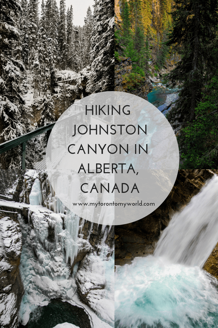 Hiking Johnston Canyon in Banff National Park in Alberta, Canada