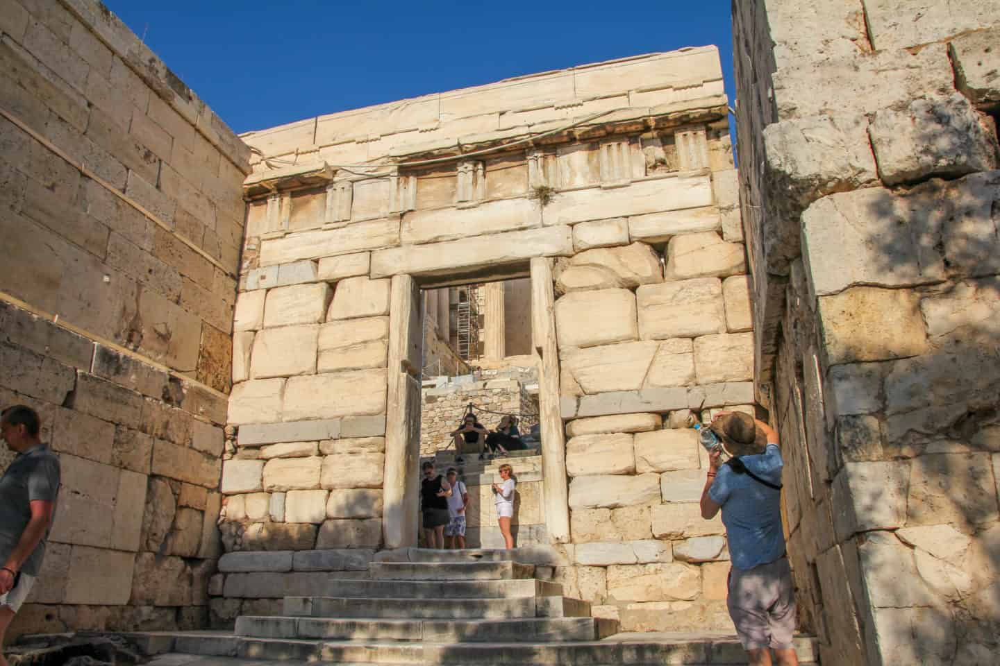 Walking through the Entrance Gate to the Acropolis is vital!