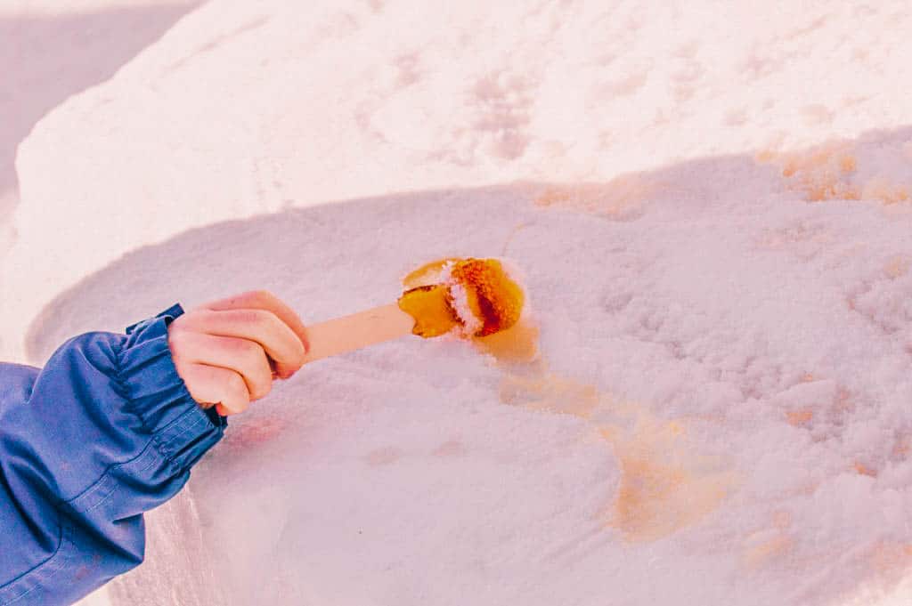 Maple Taffy is one of the traditional Canadian foods you have to try