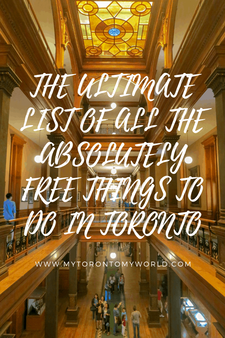 Toronto can be an expensive city but luckily I've got you covered. I've put together this massive list of 59 absolutely free things to do in Toronto! We're not talking cheap things here - we're talking actually free! #toronto #canada