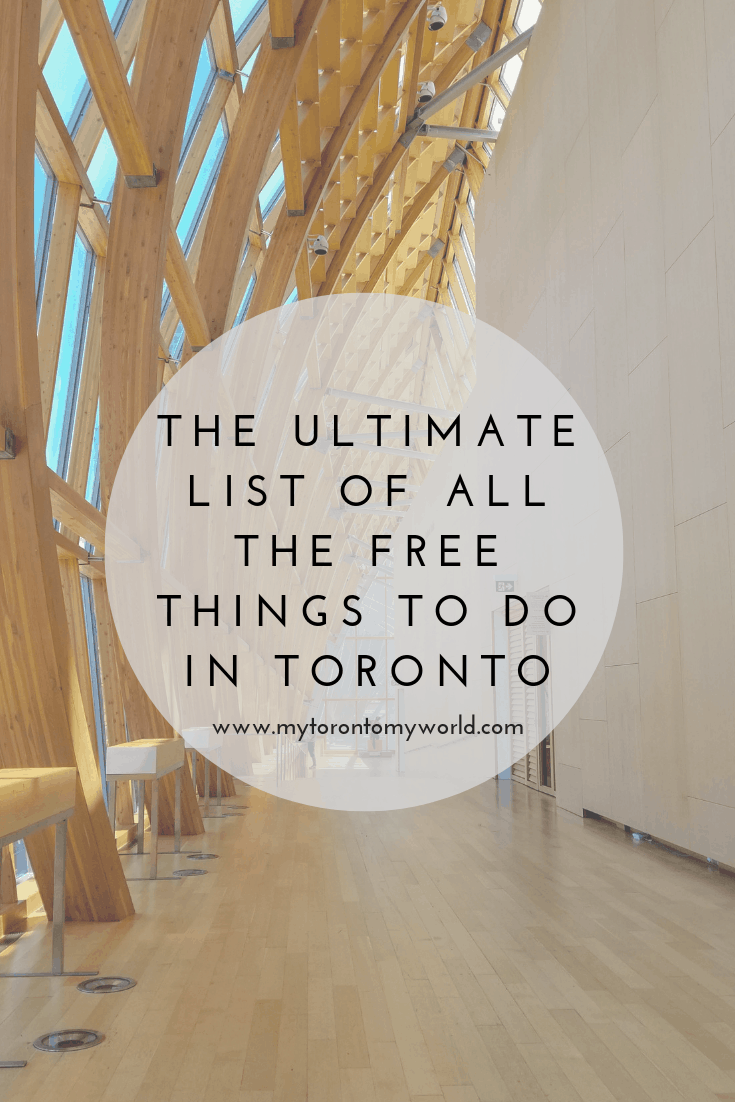 Toronto can be an expensive city but luckily I've got you covered. I've put together this massive list of 59 absolutely free things to do in Toronto! We're not talking cheap things here - we're talking actually free! #toronto #canada