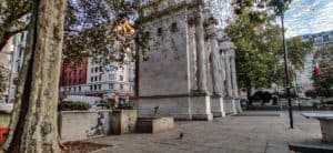 Location of the Banksy piece by the Marble Arch Location of the Banksy piece by the Marble Arch