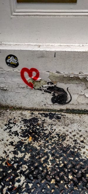 Love Rat is one of the London Banksy pieces Love Rat is one of the London Banksy pieces