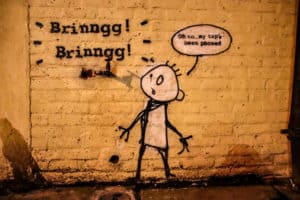 My Tap's Been Phoned is one of the Banksy London pieces you can find My Tap's Been Phoned is one of the Banksy London pieces you can find