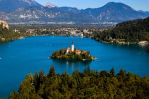 Lake Bled from on top Lake Bled from on top
