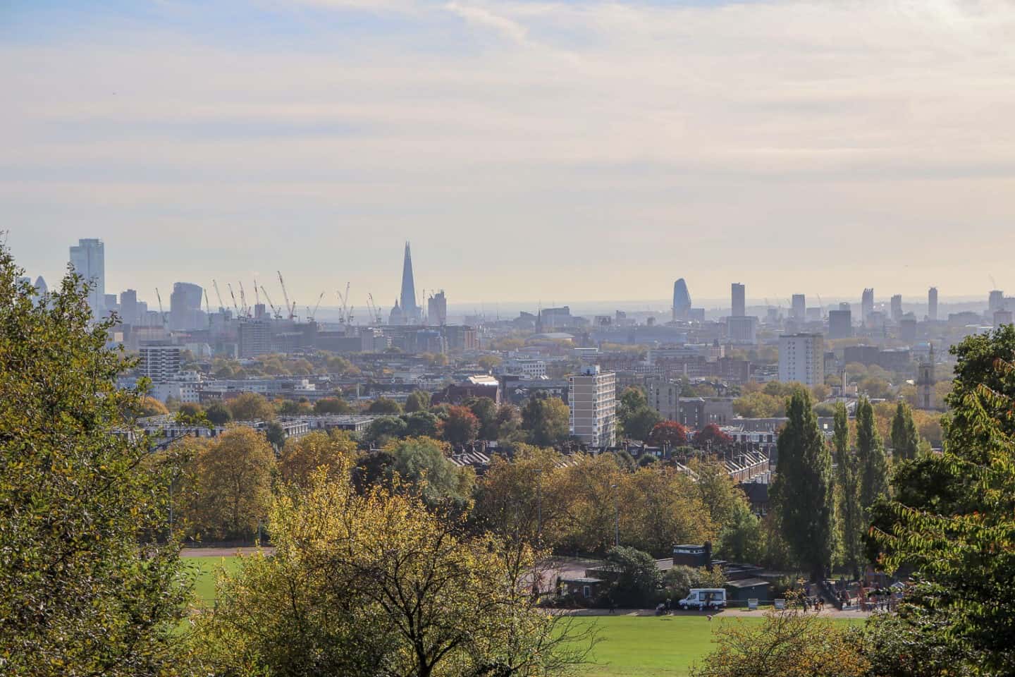 One of the best views of London is the one at Parliament Hill at Hampstead Heath