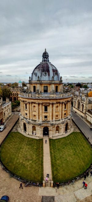 Radcliffe Camera as seen from University Church Tower which is one of the things to see during an Oxford Day Trip