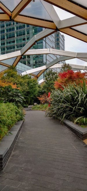 Visiting the Crossrail Place Garden is one of the things to do in Canary Wharf