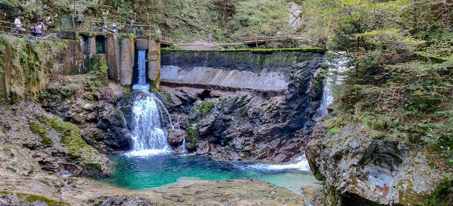 The blue waters at Vintgar Gorge