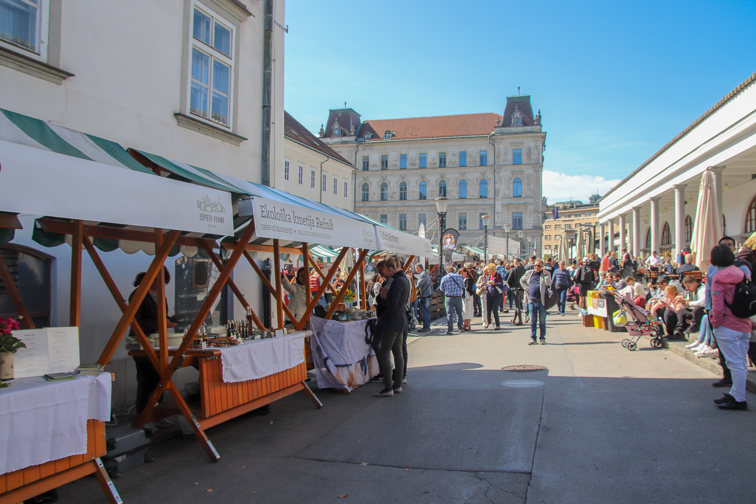 shopping at the central market and eating at open kitchen is one of the things to do in Ljubljana