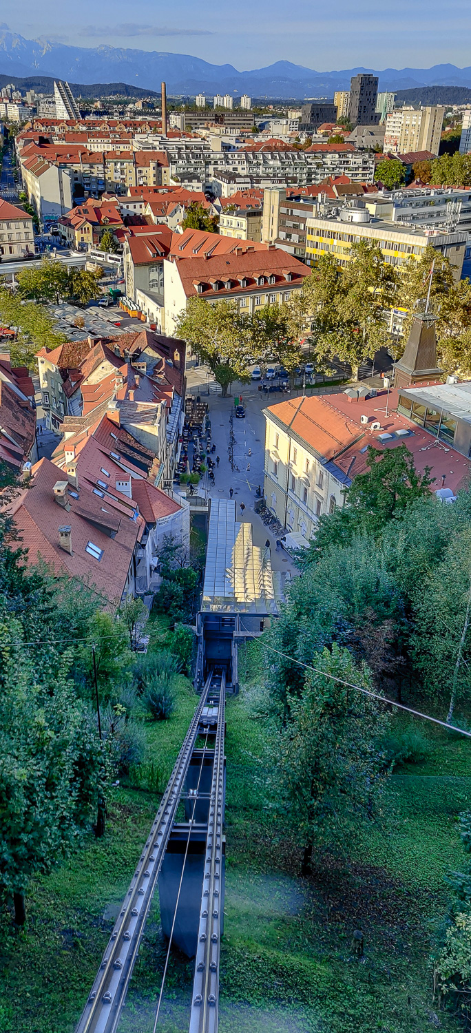 Riding the funicular up to the Ljubljana Castle is one of the things to do in Ljubljana